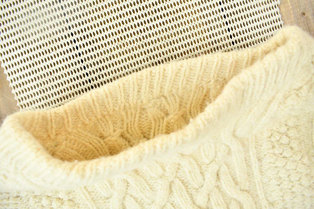 Vintage 1970s Hand Knit Cable Knit Crewneck Sweater