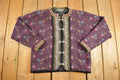 Vintage 1990s Icelandic Design Wool Knitted Cardigan Sweater