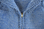 Vintage 1970s Horse Full Zip Hand Knit Cowichan Sweater Men's Medium