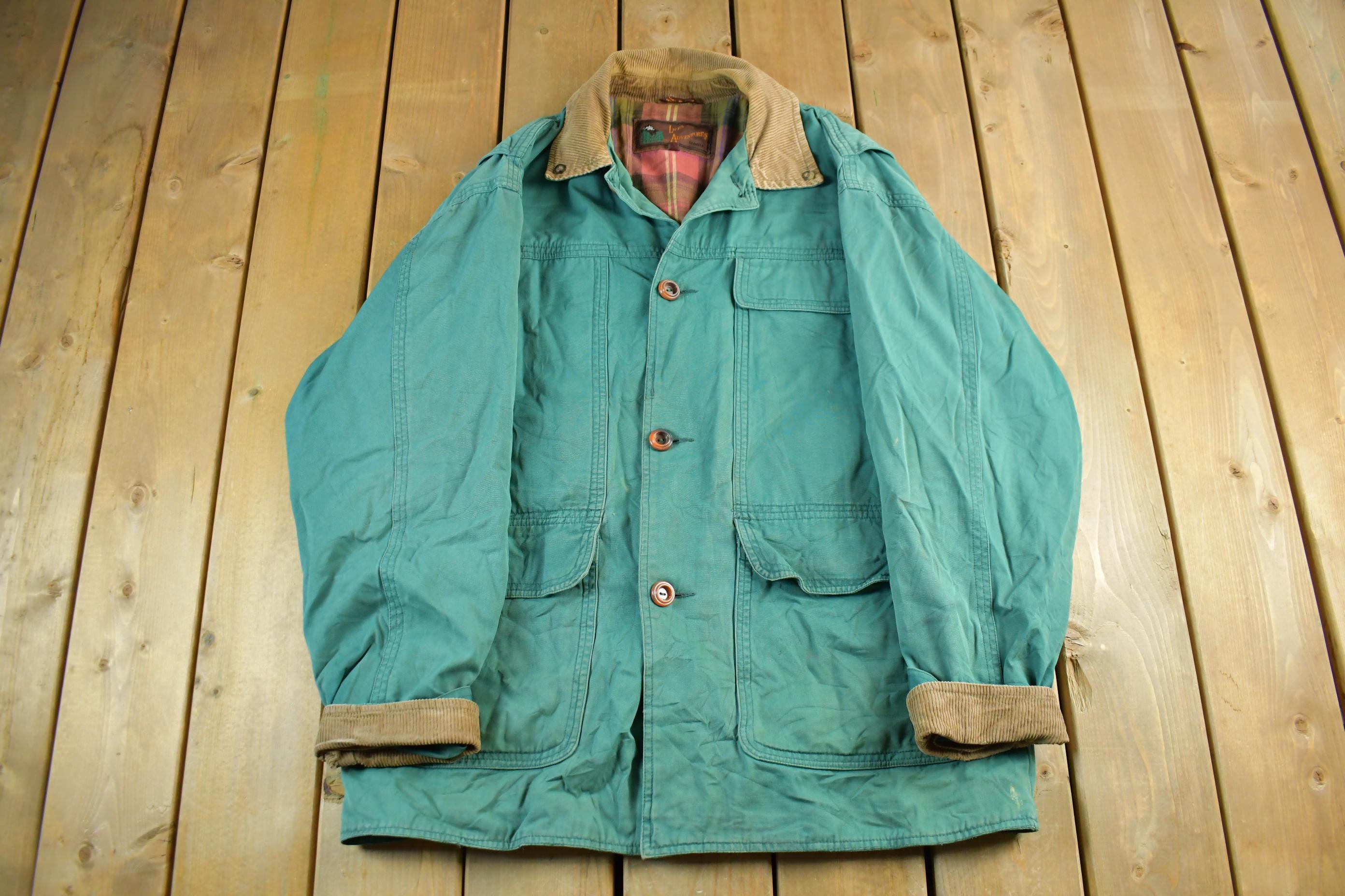 Vintage 1990s Life's Adventures Lined Faded Barn Chore Coat Men's Tall Large
