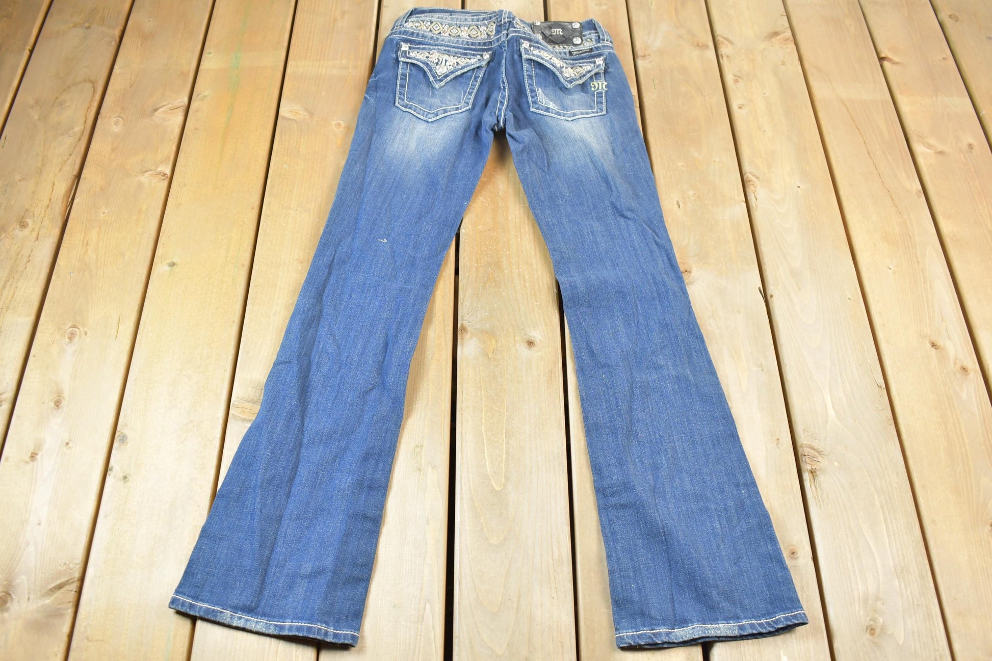 Vintage Y2K Miss Me Bedazzled Low Rise Jeans Size 26x31