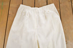 Vintage 1980s White Pleated Trousers Size 32 x 31.5
