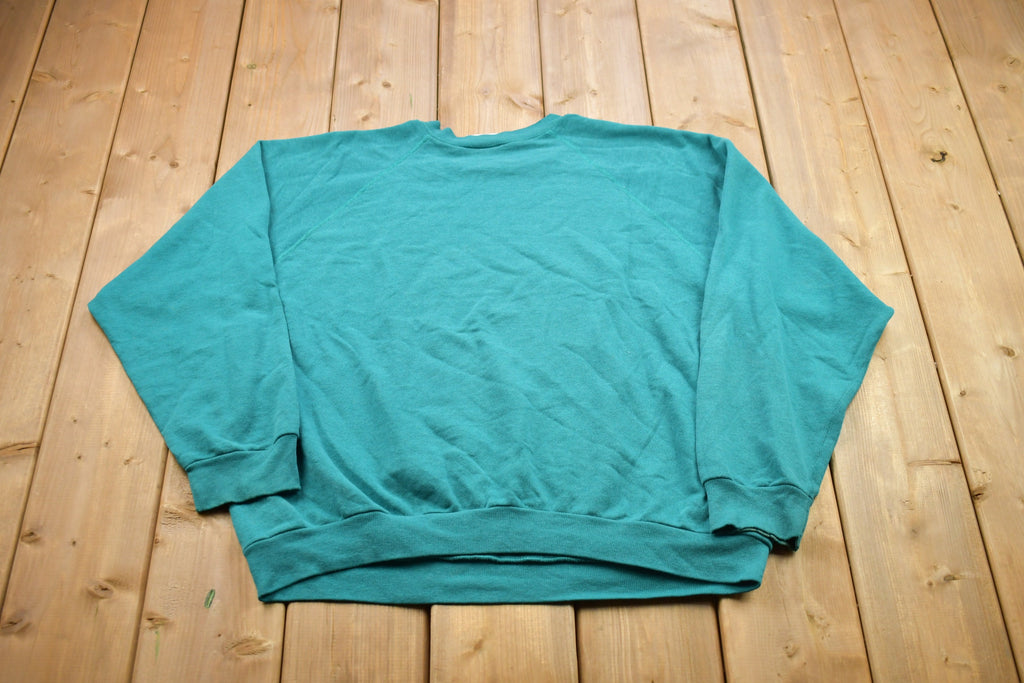 Vintage 1990s Blank Tultex Turquoise Crewneck Sweatshirt