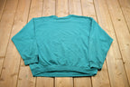 Vintage 1990s Blank Tultex Turquoise Crewneck Sweatshirt