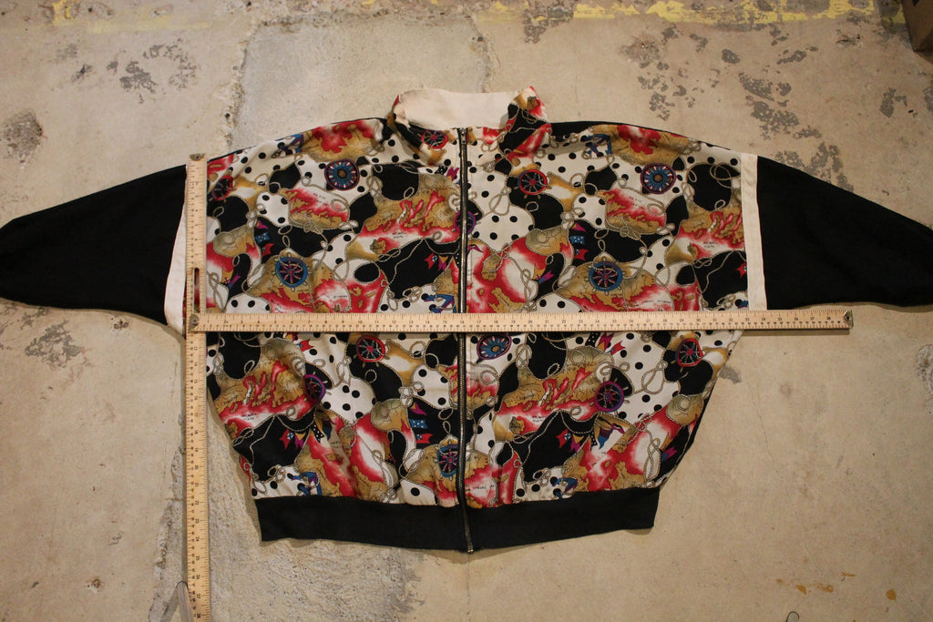 Vintage 1990s Silver Threads All Over Print Windbreaker