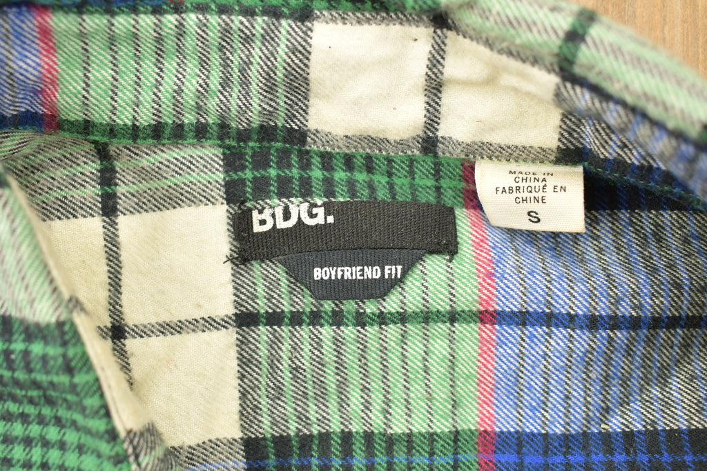 Vintage 1990s Bdg Plaid Womens Flannel Button Up Shirt