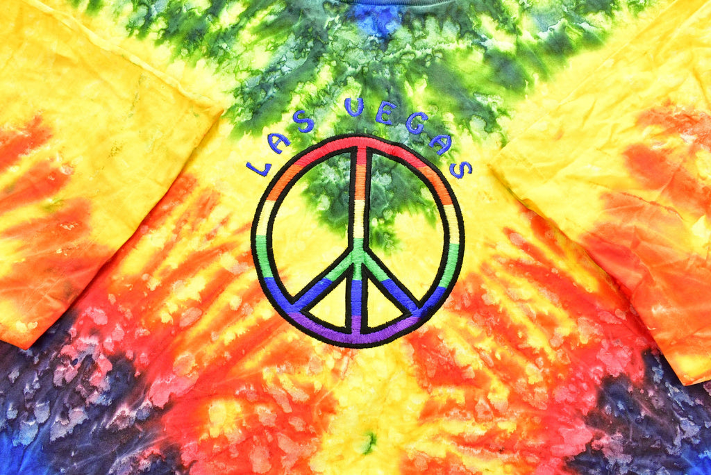 Vintage 1990s Las Vegas Peace Tie Dye T-Shirt