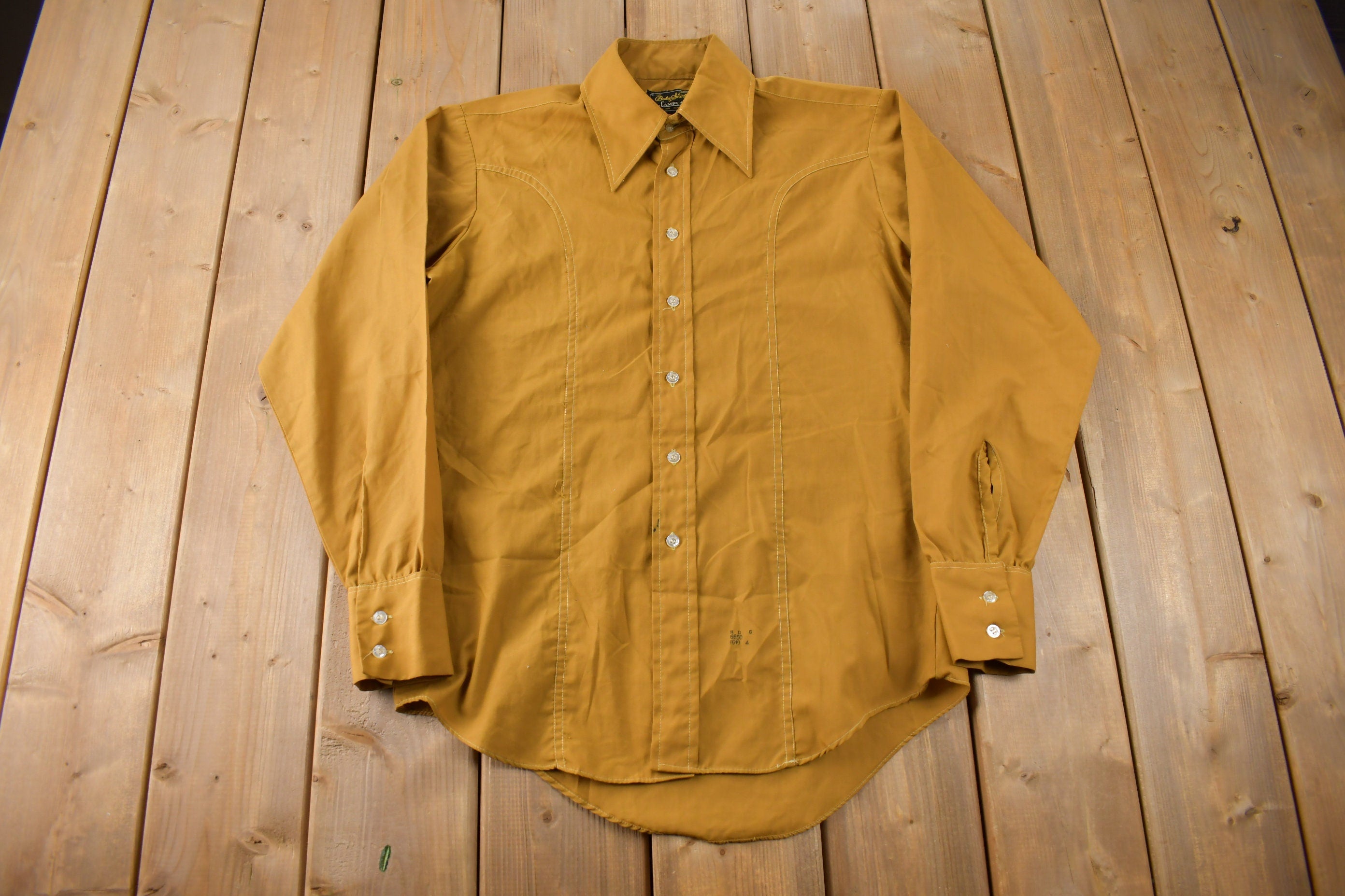 True Vintage 1970s Body Shirt By Campus Button Up Dress Shirt