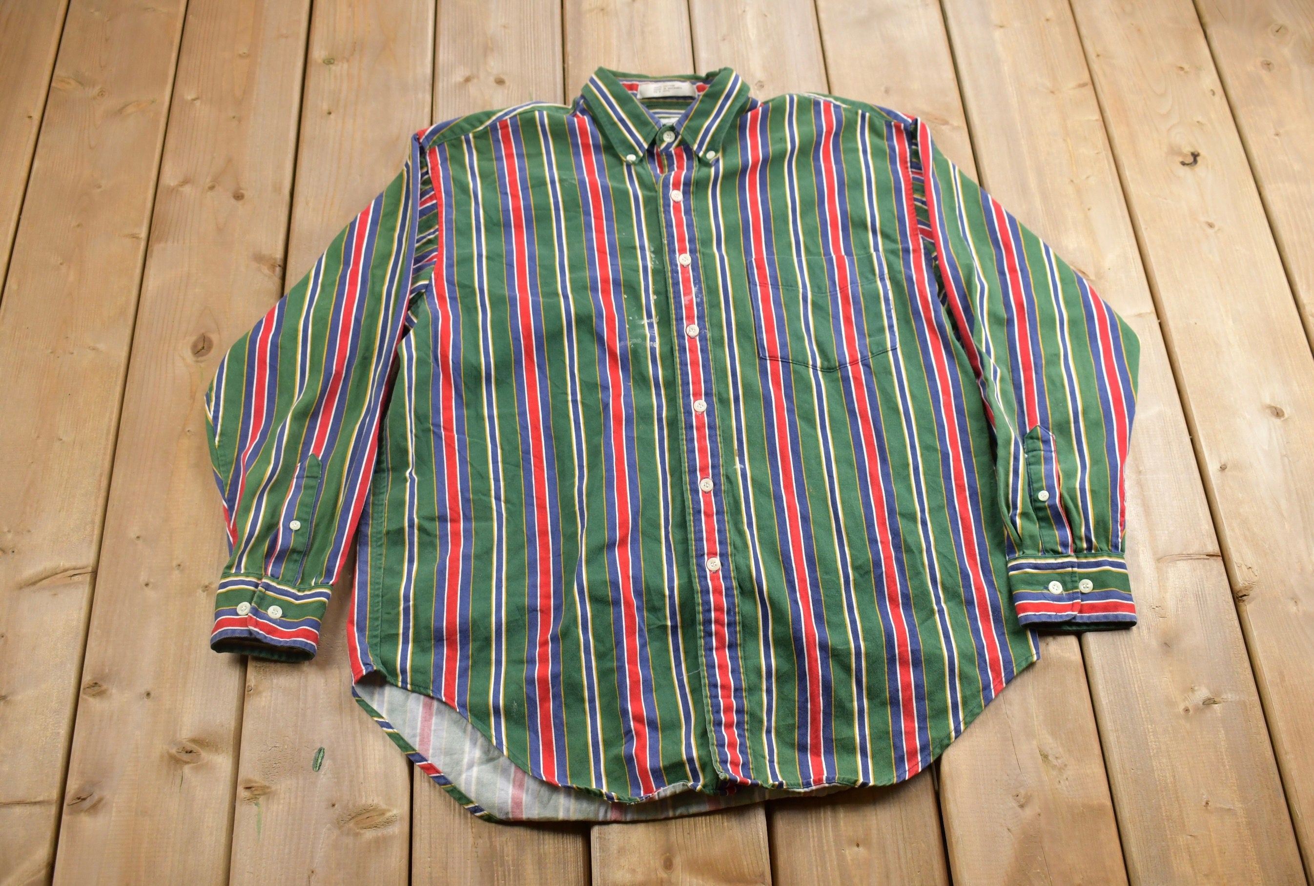 Vintage 1990s John Ashford Sport Striped Button Up Shirt