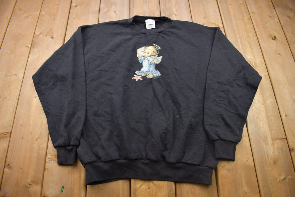 Vintage 1990s Santee Angel Graphic Crewneck Sweatshirt