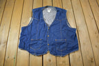 Vintage 1980s Saddle King Western Denim Vest Made In USA