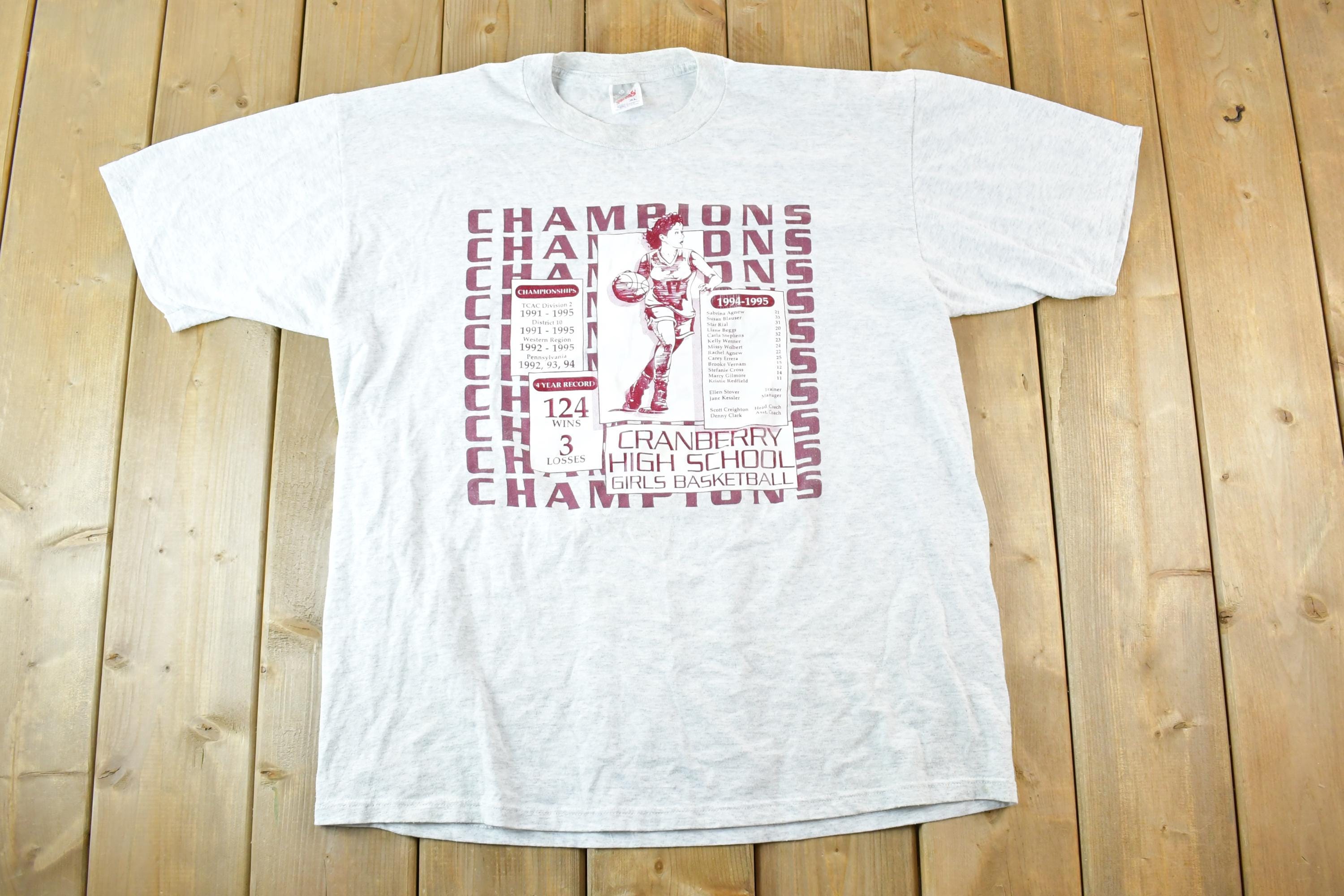 Vintage 1994 Cranberry High School Girls Basketball Souvenir T-Shirt Men's L