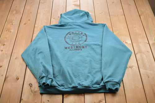 Vintage 1990s Laborers Union Westmont Illinois Graphic Zip Up Hoodie