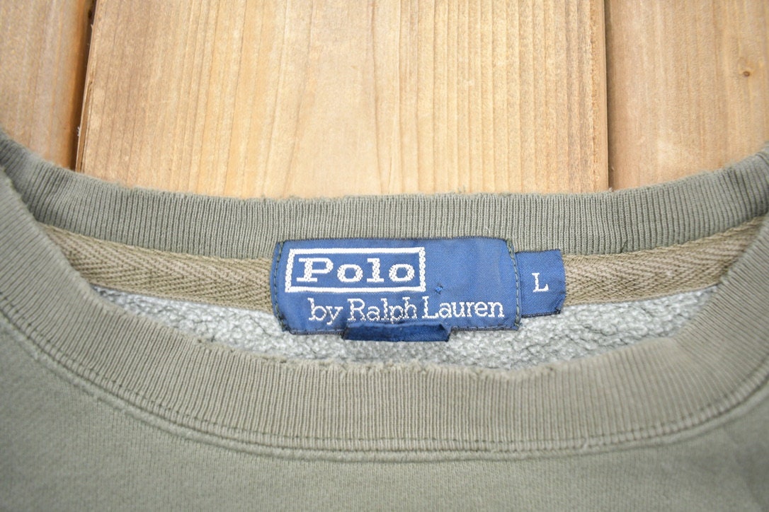 Vintage 1990s Ralph Lauren Olive Crewneck Sweatshirt