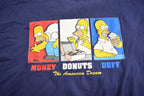 Vintage 1990s The Simpsons Money Donuts Duff Graphic T Shirt Made In USA
