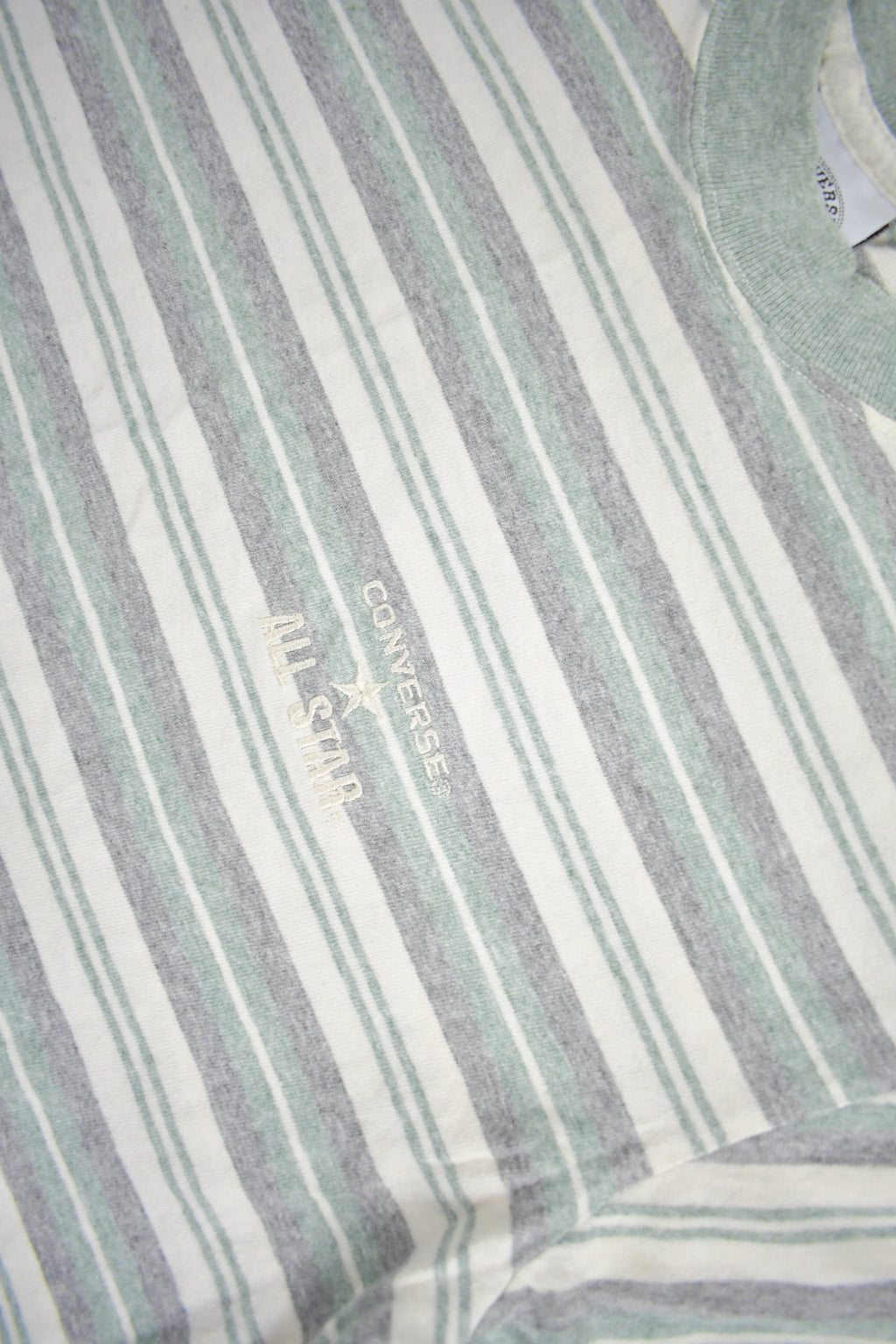 Vintage 1990s Converse All Star Embroidered Striped T Shirt