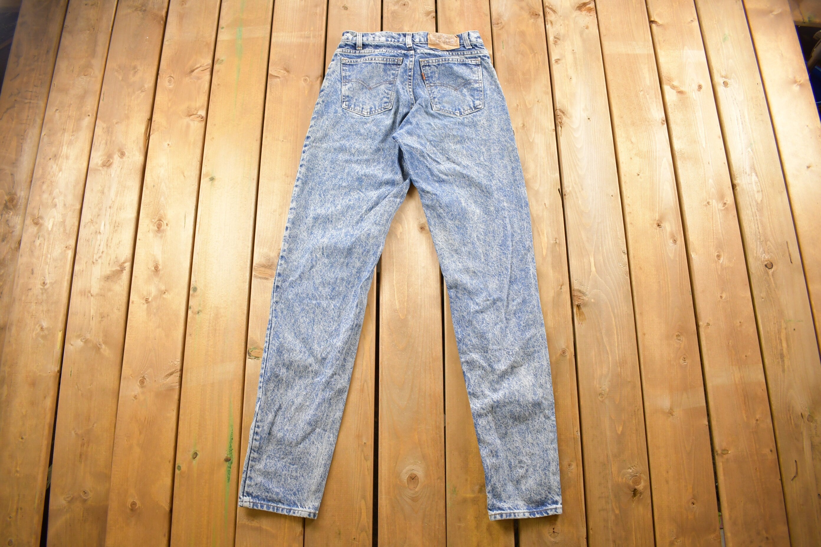 Vintage 1990s Levi's 550 Orange Tab Acid Wash Jeans Size 28 x 33