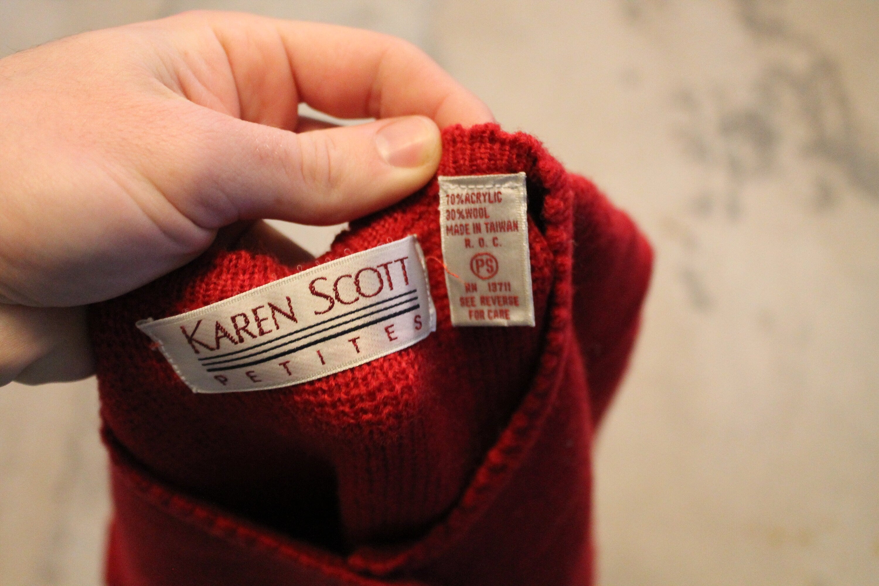 Vintage 1990s Karen Scott Petite Knit Cardigan Sweater