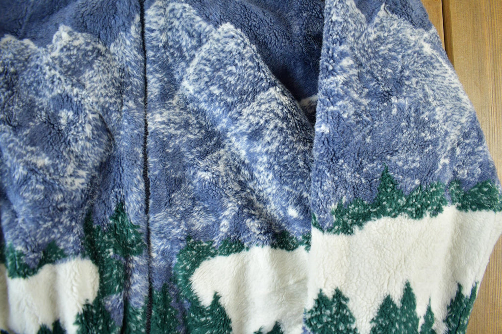 Vintage 1990s Winter Landscape Fleece Sweater