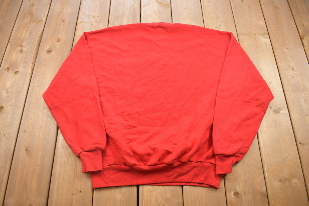 Vintage 1990s Jerzees Blank Red Crewneck Sweatshirt