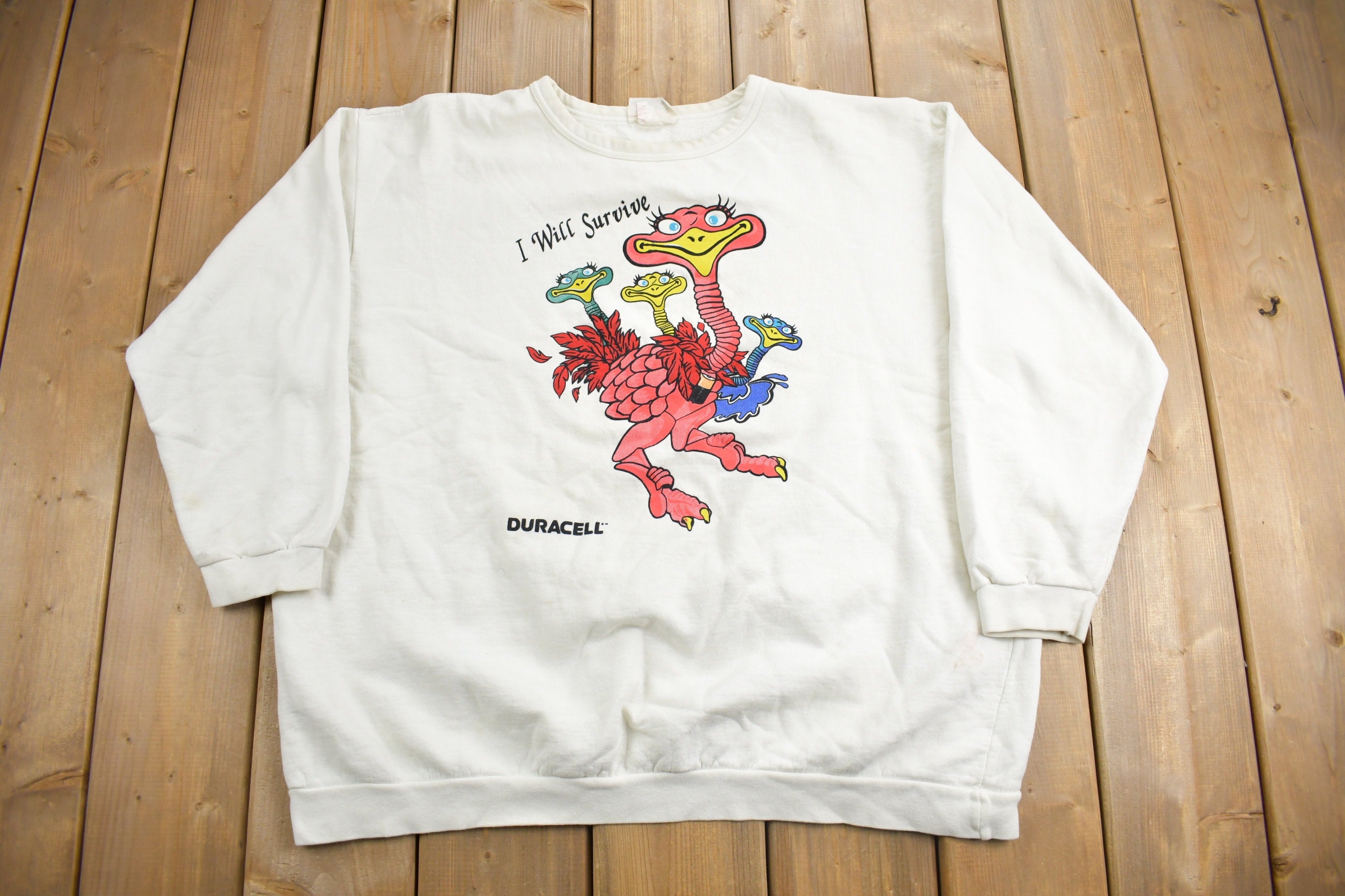 Vintage 1990s Duracell Batteries Promo Crewneck Sweatshirt  90s Crewneck  Made In Canada  Streetwear  I Will Survive