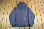 Vintage 1990s Carhartt Sun Faded Distressed Zip Up Hoodie Men's Large