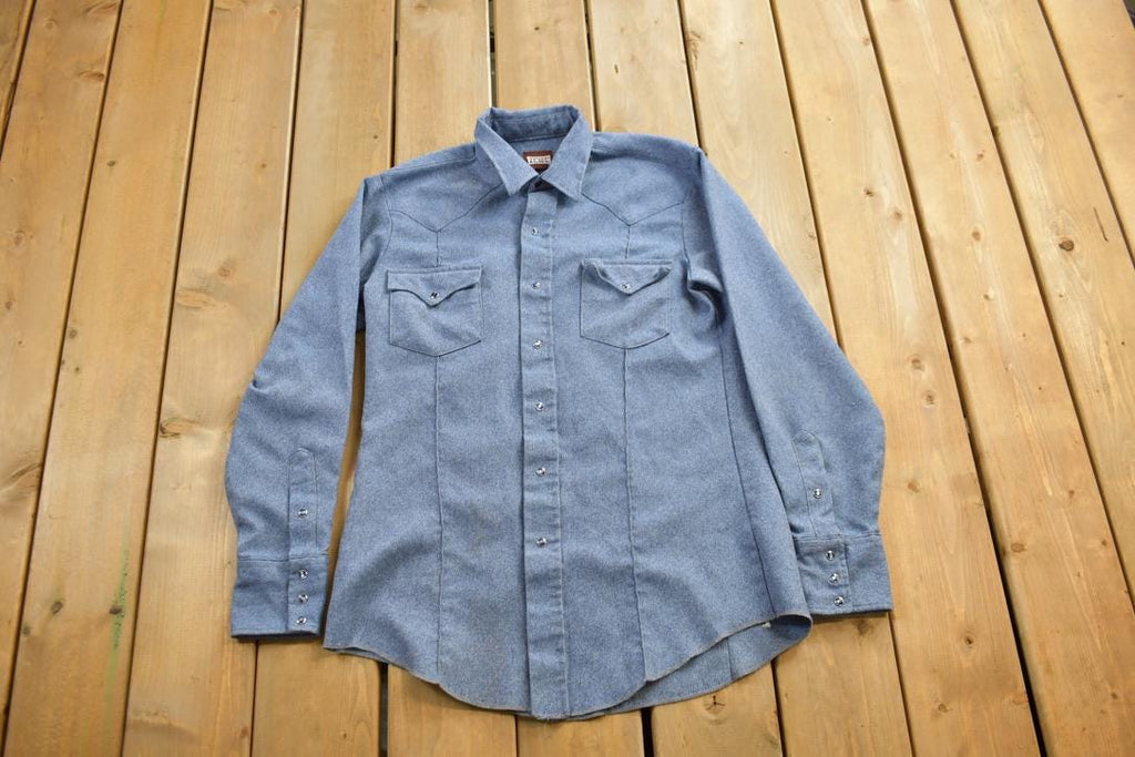 Vintage 1990s Fenton Western Style Denim Snap Button Shirt