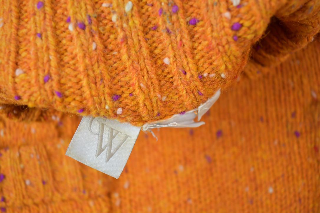 Vintage 1990s CW 3D Colored Cable Knit Turtleneck Sweater
