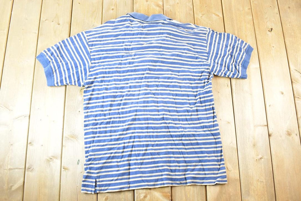 Vintage 1990s Nautica Striped Quarter Button Up Shirt Men's L