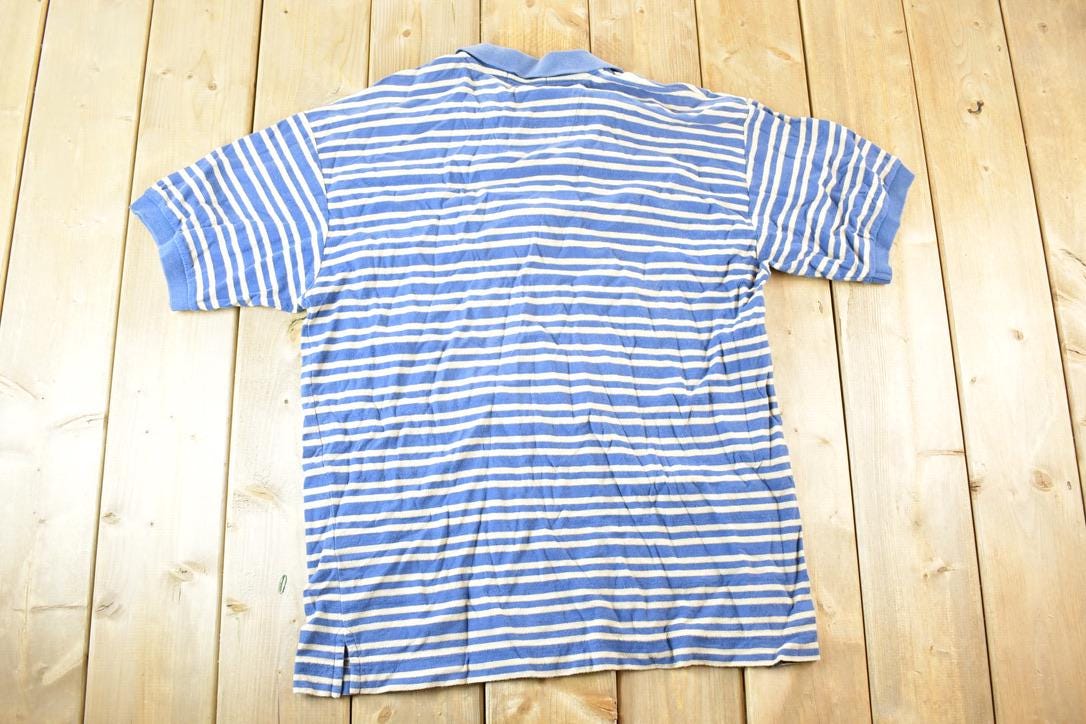 Vintage 1990s Nautica Striped Quarter Button Up Shirt Men's L