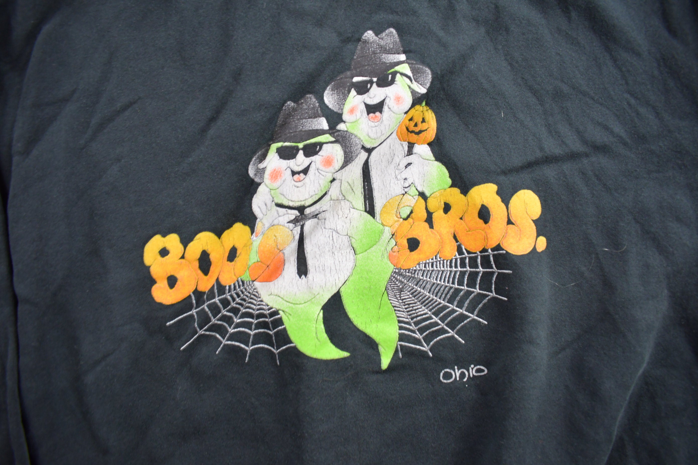 Vintage 1990s Halloween Pumpkin Theme Crewneck Sweatshirt