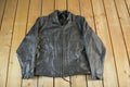 Vintage 1990s Genuine Leather Biker Jacket Adult Large