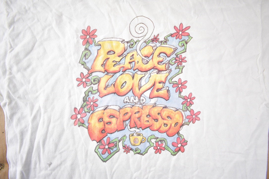 Vintage 1990s Java Joes St. Ignace Michigan Souvenir Travel T Shirt Size L