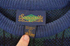 Vintage 1990s Embroidered Knit Golf Crewneck Sweater Mens L  90s Plaid Knitted Sweatshirt  Vintage Preppy Knits