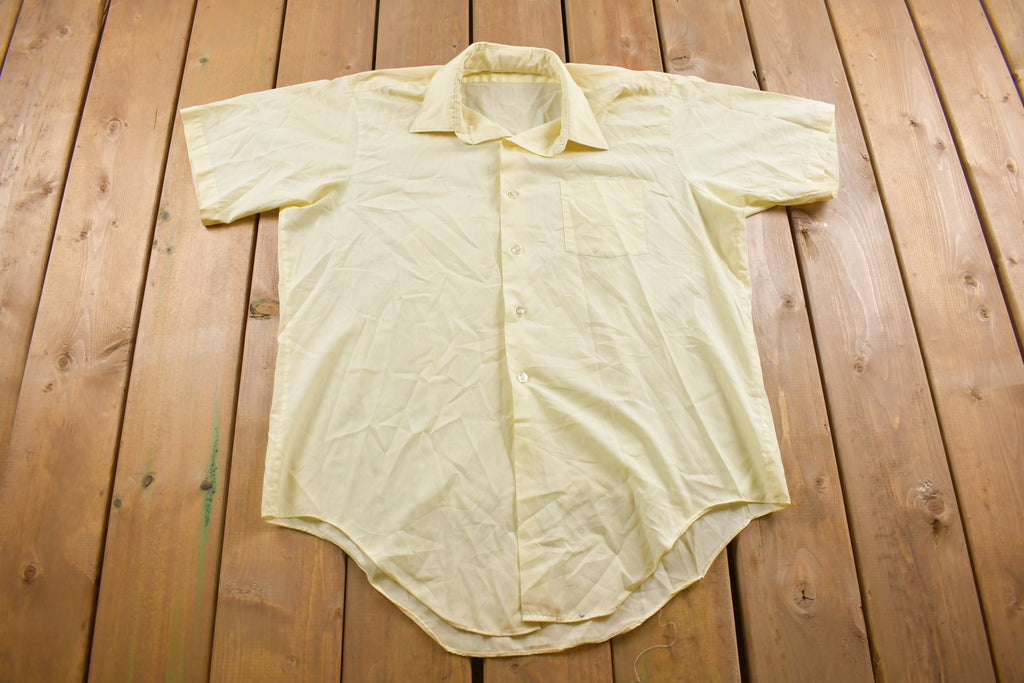 Vintage 1990s Yellow See Through Women's Button Up Shirt
