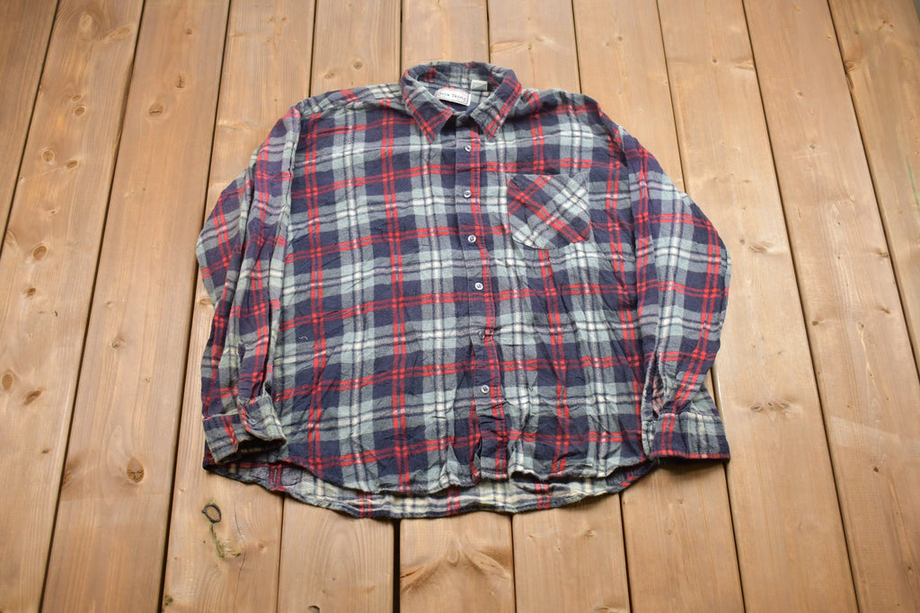 Vintage 1990s Open Trails Plaid Button Up Shirt