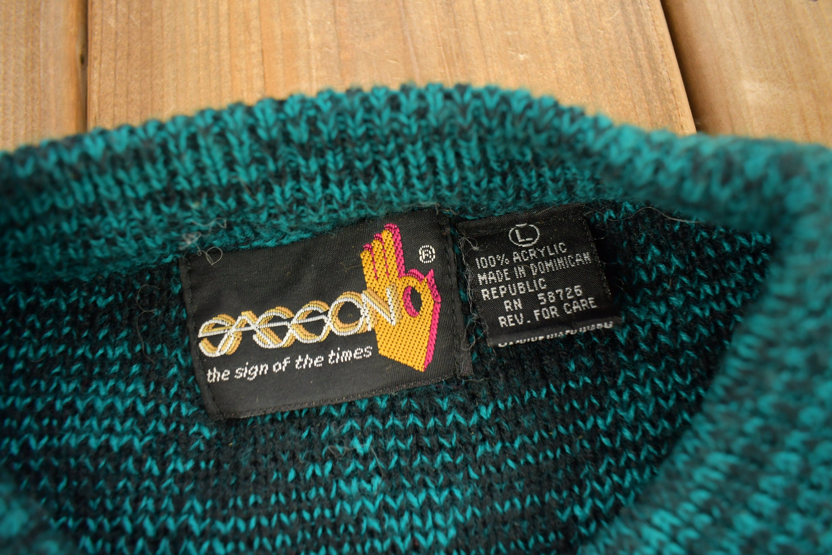 Vintage 1980s Sasson Diamond Pattern Knitted Crewneck Sweater