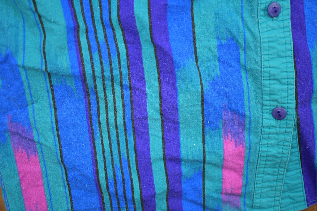 Vintage 1980s Ty Originals Abstract Button Up Shirt /