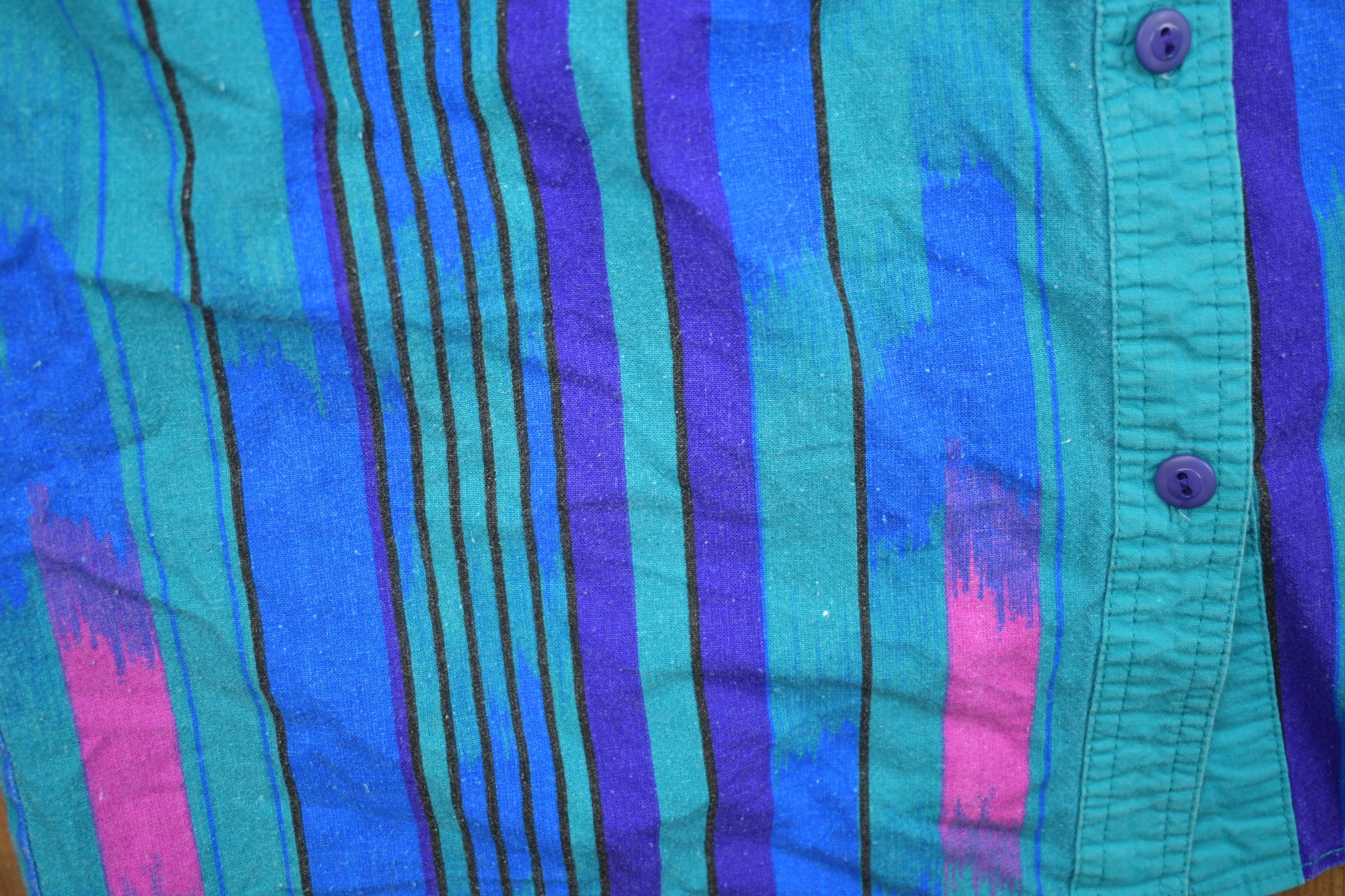 Vintage 1980s Ty Originals Abstract Button Up Shirt /
