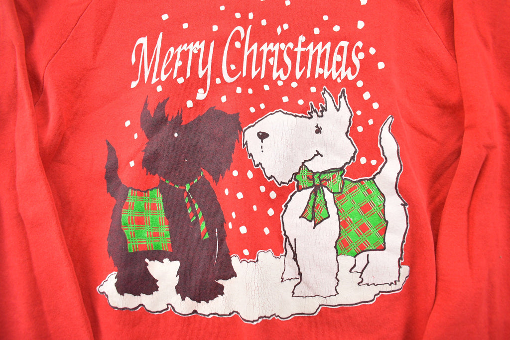 Vintage 1990s Merry Christmas Puppy Crewneck Sweater