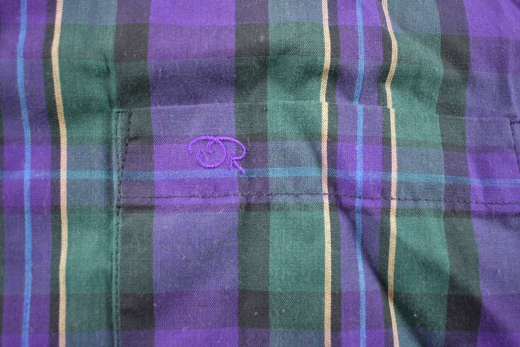 Vintage 1990s Oscar Dela Renta Plaid Flannel Button Up Shirt