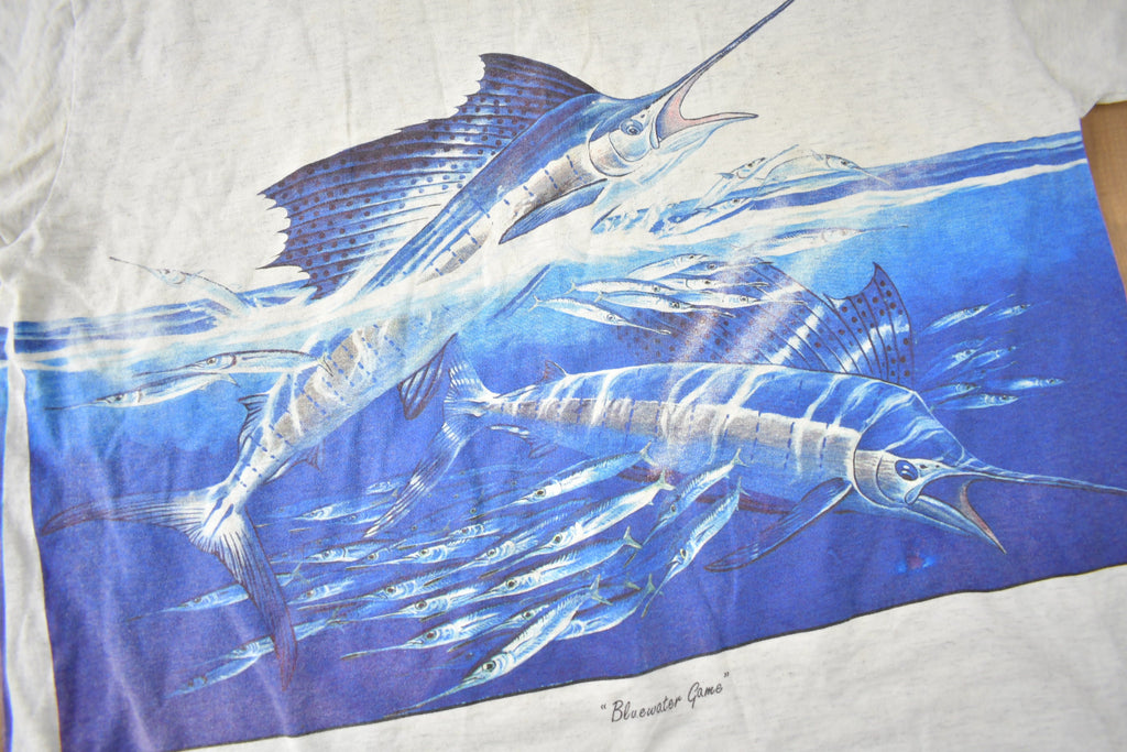 Vintage 1990s Spearfish Single Stitch Wrap Around Graphic T-Shirt Made In USA