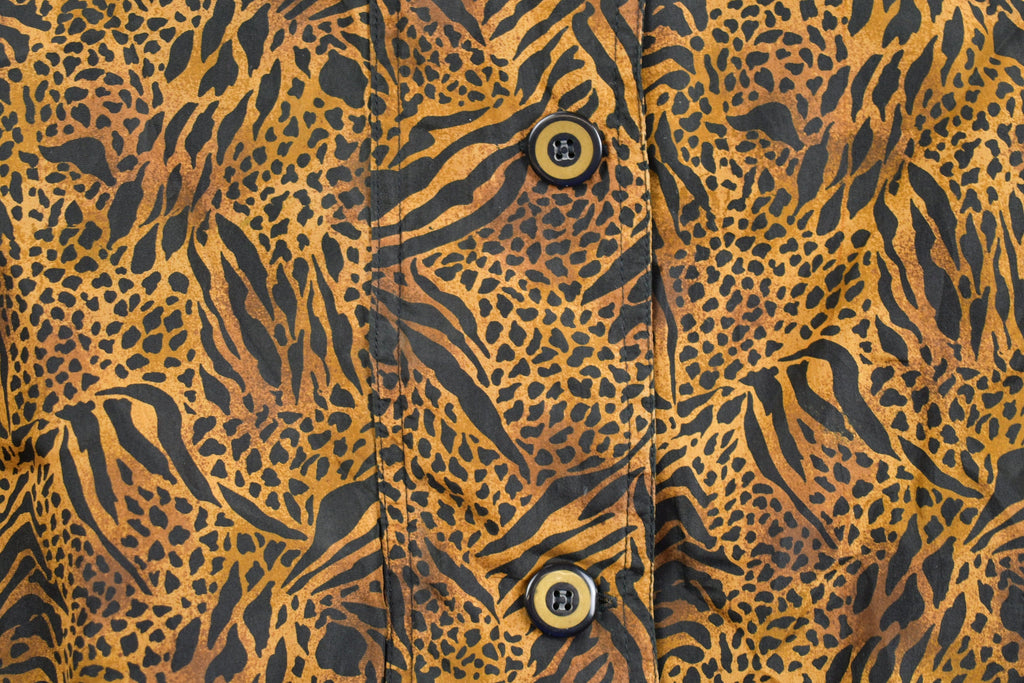 Vintage 1990s Stunt Sports Leopard Print Windbreaker Jacket