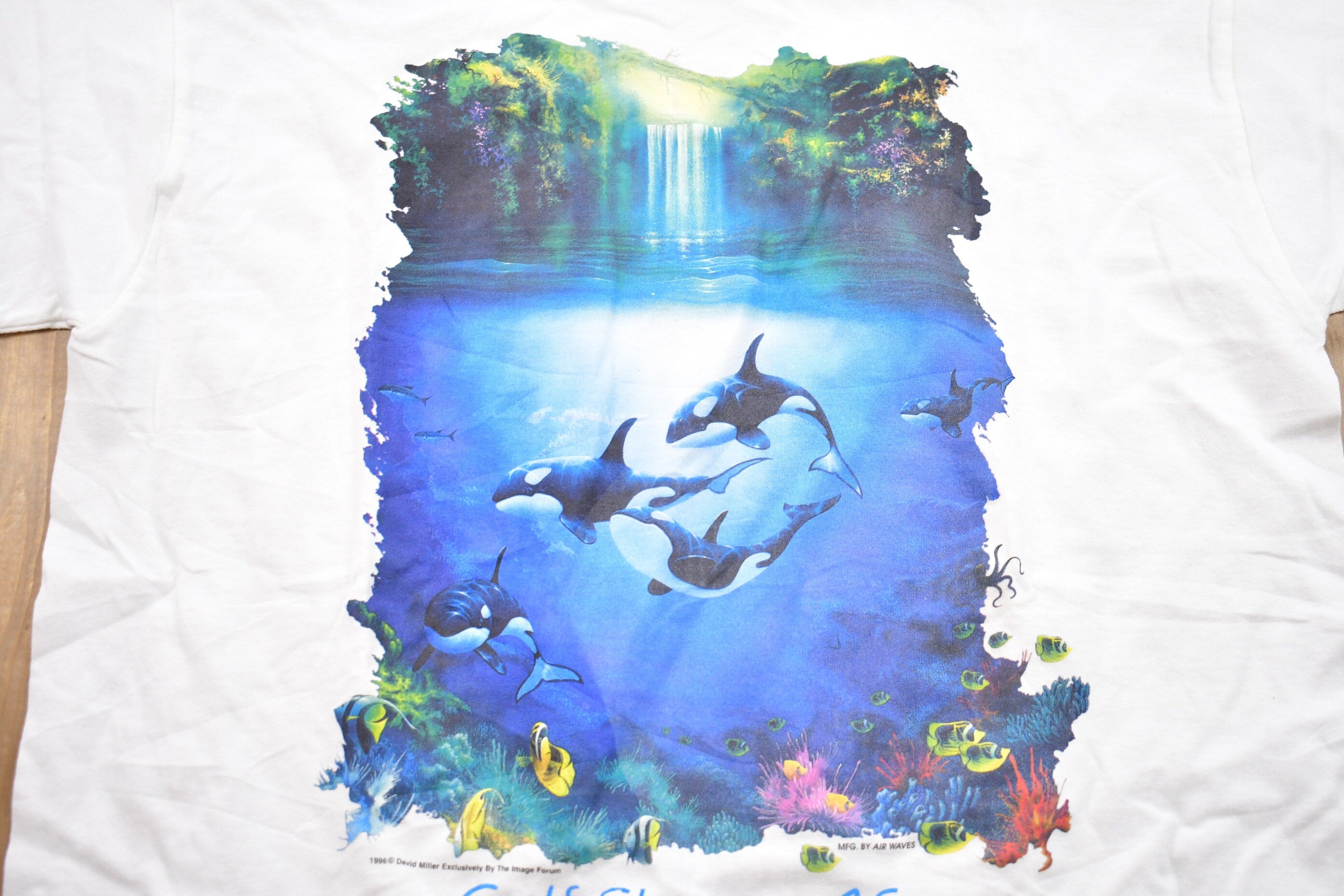 Vintage 1996 Gulf Shores Atlanta Whale Graphic T-Shirt