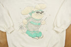 Vintage 1990s Cute Skiing Rabbit Crewneck Sweater