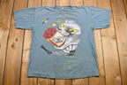 Vintage 1997 Naturally Distressed Aerosmith Nine Lives World Tour Graphic T-Shirt