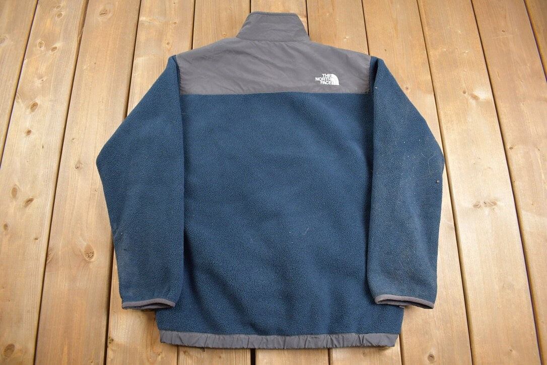 Vintage 1990s Navy Blue North Face Denali Fleece Boys Sweater