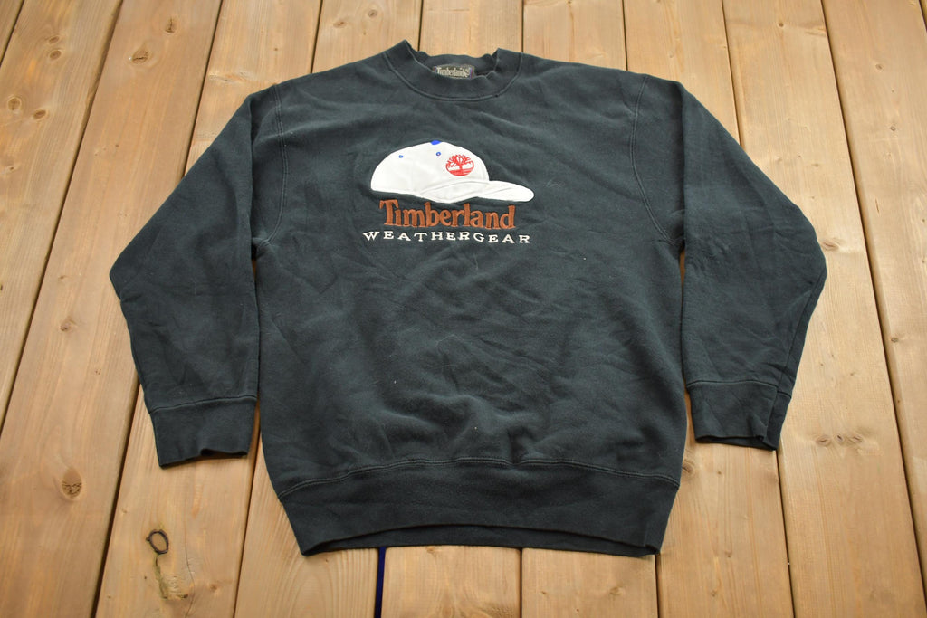 Vintage 1990s Timberland Weathergear Ball Hat Embroidered Crewneck Sweatshirt