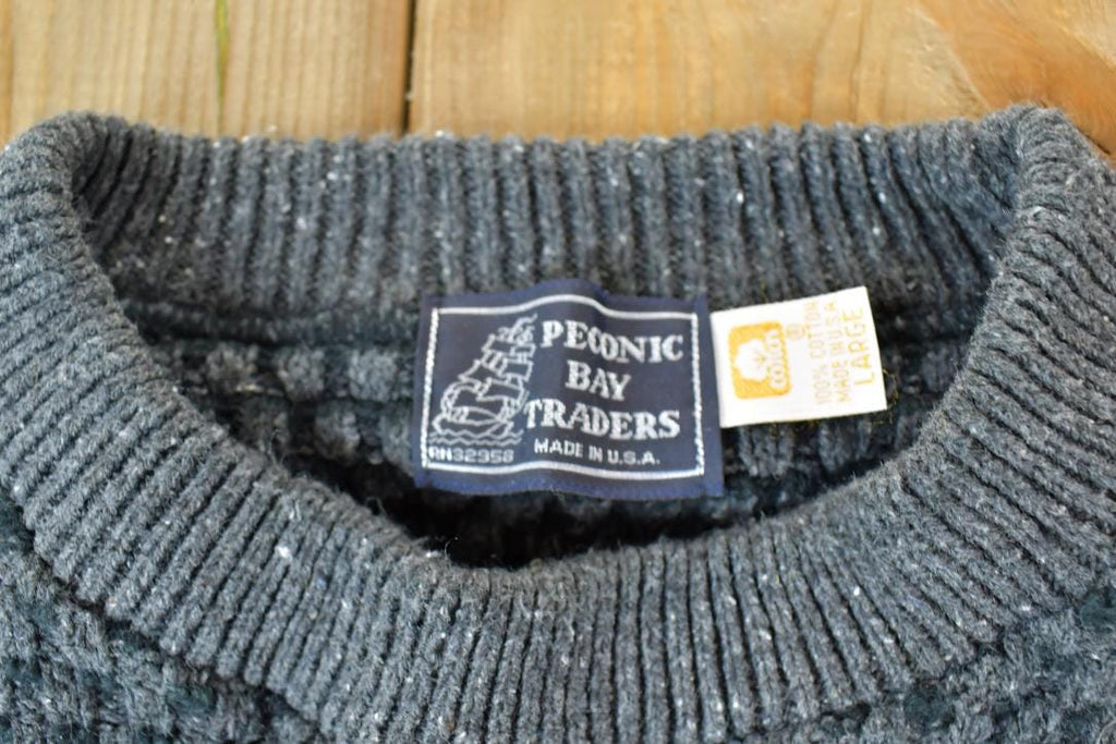 Vintage 1990s Peconic Bay Traders Knit Abstract Pattern Crewneck Sweater