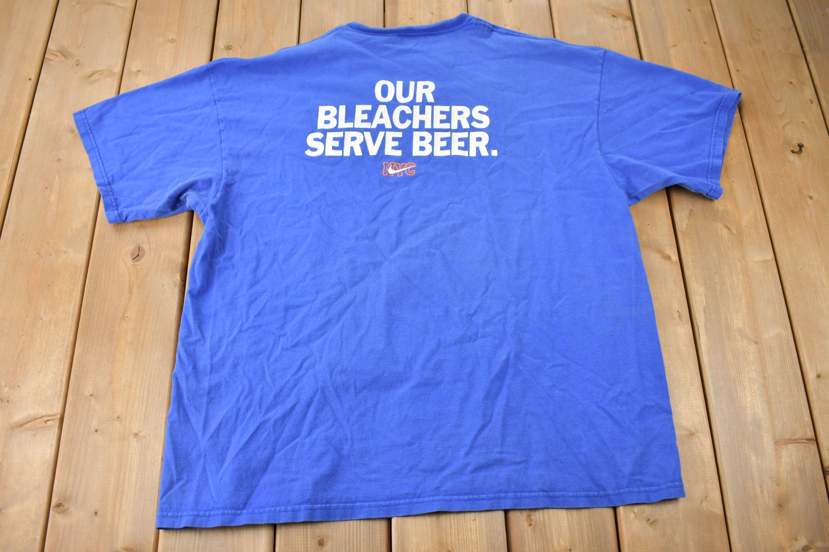 Vintage 1990s New York Mets Vs New York Yankees Nike Baseball Graphic T-Shirt Made In USA